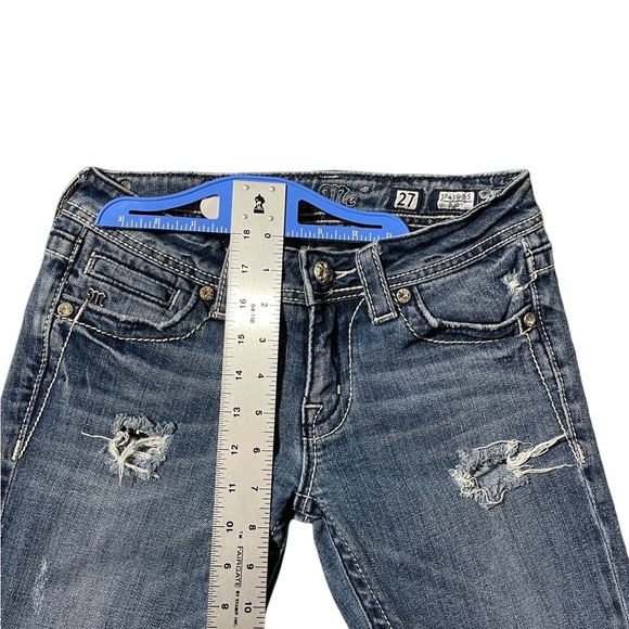 Miss Me women jeans Modelo style bootcut size 27 med Wash Distressed Blue Denim - Picture 6 of 14